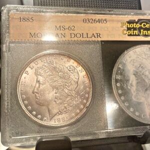 1885 P BU Morgan MC Silver Dollar Great Eye Appeal Encased In Plastic